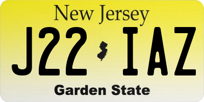 NJ license plate J22IAZ