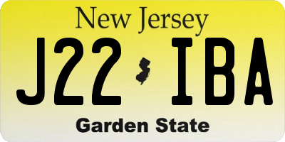 NJ license plate J22IBA
