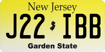 NJ license plate J22IBB
