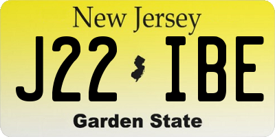 NJ license plate J22IBE