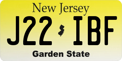 NJ license plate J22IBF