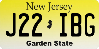 NJ license plate J22IBG