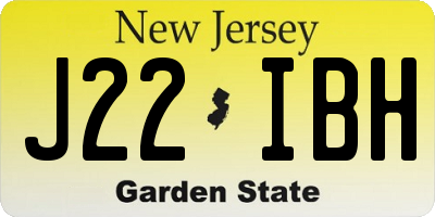 NJ license plate J22IBH