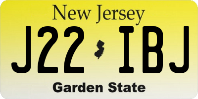NJ license plate J22IBJ