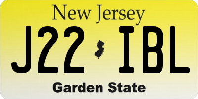 NJ license plate J22IBL