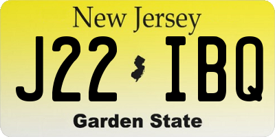 NJ license plate J22IBQ