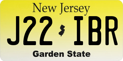 NJ license plate J22IBR