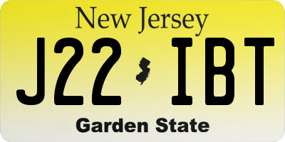 NJ license plate J22IBT
