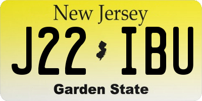 NJ license plate J22IBU