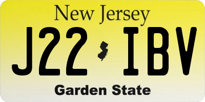 NJ license plate J22IBV
