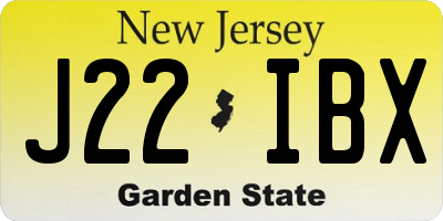 NJ license plate J22IBX