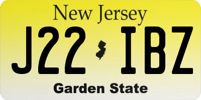 NJ license plate J22IBZ
