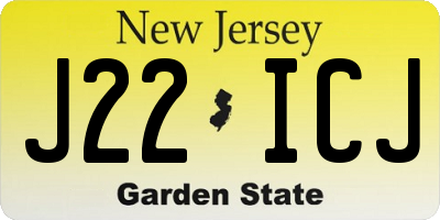 NJ license plate J22ICJ