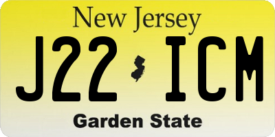 NJ license plate J22ICM