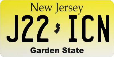 NJ license plate J22ICN