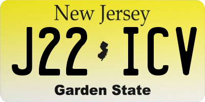 NJ license plate J22ICV
