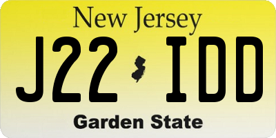 NJ license plate J22IDD