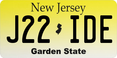 NJ license plate J22IDE