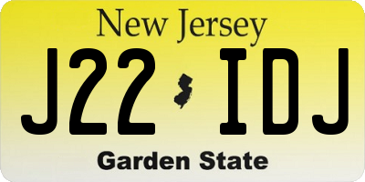 NJ license plate J22IDJ