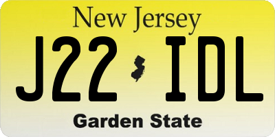 NJ license plate J22IDL