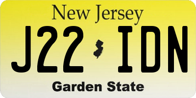 NJ license plate J22IDN