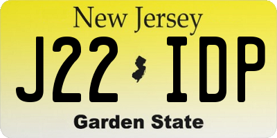 NJ license plate J22IDP