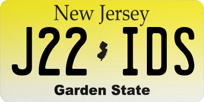NJ license plate J22IDS
