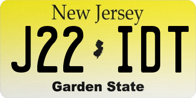 NJ license plate J22IDT