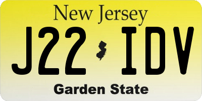 NJ license plate J22IDV