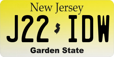 NJ license plate J22IDW
