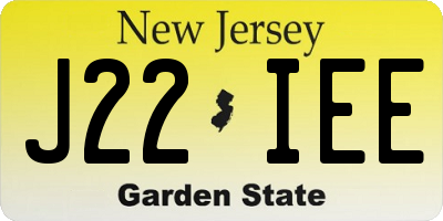 NJ license plate J22IEE