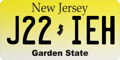 NJ license plate J22IEH