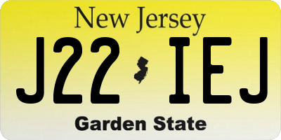 NJ license plate J22IEJ