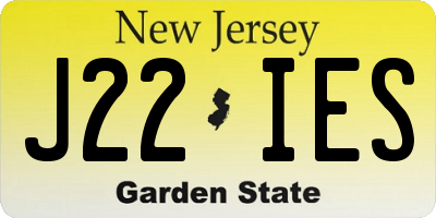 NJ license plate J22IES