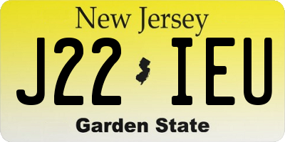 NJ license plate J22IEU