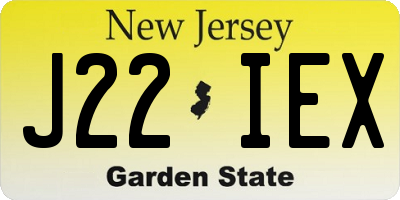 NJ license plate J22IEX