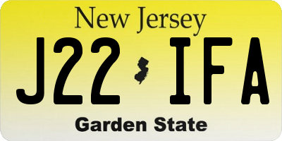 NJ license plate J22IFA