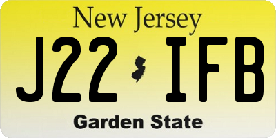 NJ license plate J22IFB