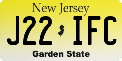 NJ license plate J22IFC