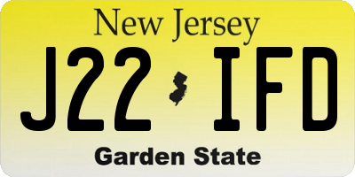 NJ license plate J22IFD