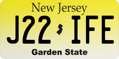 NJ license plate J22IFE