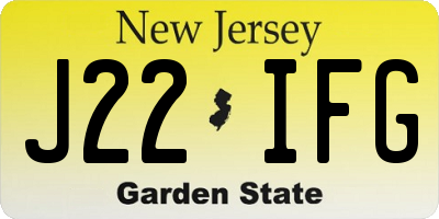 NJ license plate J22IFG