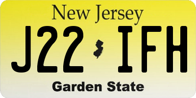 NJ license plate J22IFH