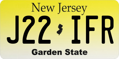NJ license plate J22IFR