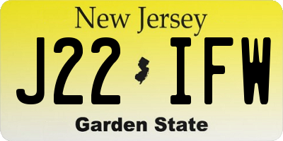 NJ license plate J22IFW