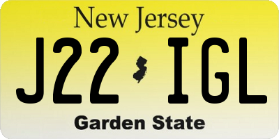 NJ license plate J22IGL