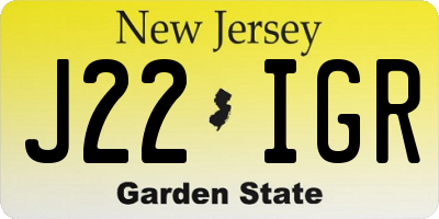 NJ license plate J22IGR