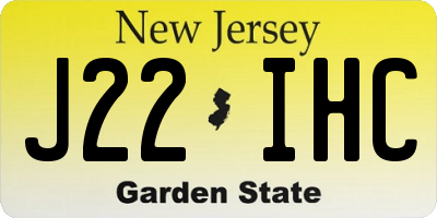 NJ license plate J22IHC