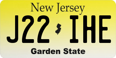NJ license plate J22IHE