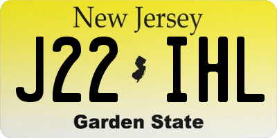 NJ license plate J22IHL